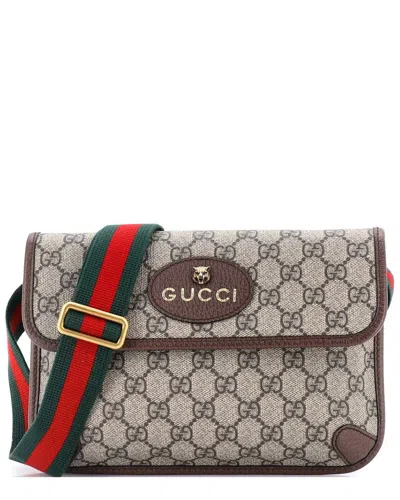 Gucci Brown Gg Coated Canvas Neo Vintage Flap Belt Bag (authentic Pre-loved) In Multi