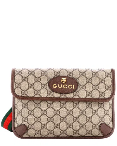 Gucci Brown Gg Coated Canvas Neo Vintage Flap Belt Bag (authentic Pre-loved) In Multi