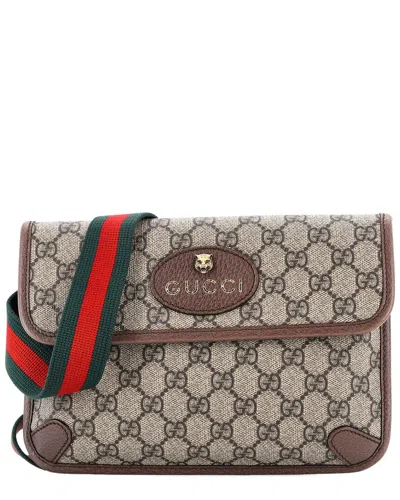 Gucci Brown Gg Coated Canvas Neo Vintage Flap Belt Bag (authentic Pre-loved) In Multi