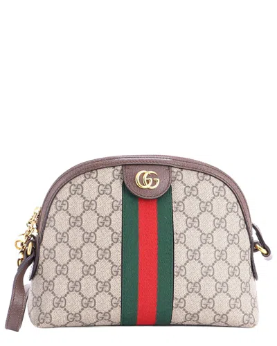 Gucci Brown Gg Coated Canvas Ophidia Dome Shoulder Bag Small (authentic Pre-  Loved) In Neutral