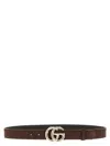 Gucci Brown Suede Belt With Bamboo Gg Marmont Buckle Women In Brown