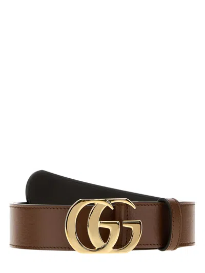 Gucci Brown Gg Marmont Buckle Belt