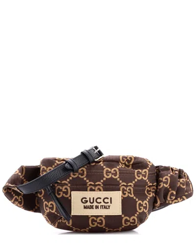Gucci Brown Gg Nylon & Leather Ripstop Belt Bag (authentic Pre-loved) In Multi