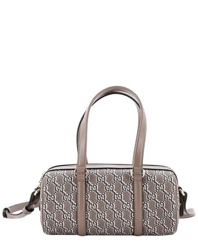 Pre-owned Gucci Brown Gg Shadow Coated Canvas Convertible Duffle Bag Small (authentic  Pre-loved)