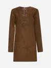 Gucci Brown Gg Suede Mini Dress