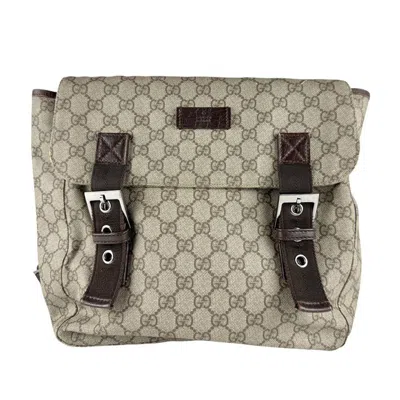 Pre-owned Gucci Brown Gg Supreme Backpack ()