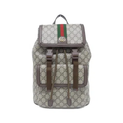 Pre-owned Gucci Brown Gg Supreme Backpack ()