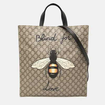 Pre-owned Gucci Brown Gg Supreme Blind For Love Satchel