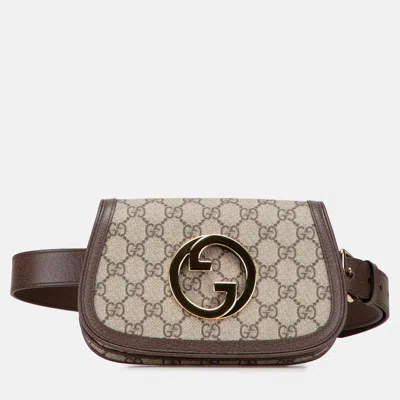 Pre-owned Gucci Brown Gg Supreme Blondie Belt Bag