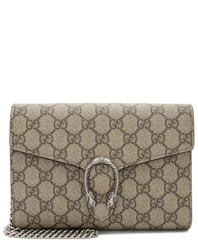 GUCCI GUCCI BROWN GG SUPREME CANVAS DIONYSUS CHAIN WALLET (AUTHENTIC PRE-LOVED)