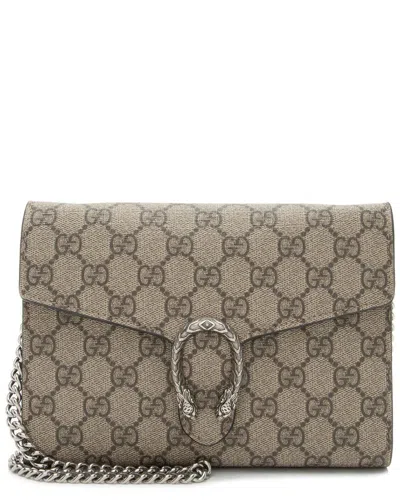 Gucci Brown Gg Supreme Canvas Dionysus Chain Wallet (authentic Pre-loved)