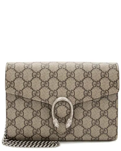 Gucci Brown Gg Supreme Canvas Dionysus Chain Wallet (authentic Pre-loved)
