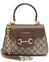 Gucci Brown Gg Supreme Canvas Horsebit 1955 Small Chain Top Handle (authentic  Pre-loved)