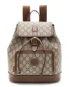 Gucci Brown Gg Supreme Canvas Interlocking G Drawstring Buckle Backpack  (authentic Pre-loved)