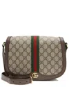Gucci Brown Gg Supreme Canvas Ophidia Flap Messenger (authentic Pre-loved)