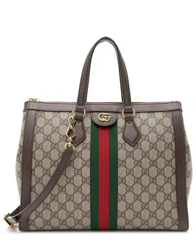 Gucci Brown Gg Supreme Canvas Ophidia Medium Tote (authentic Pre-loved)