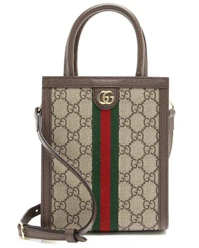 Gucci Brown Gg Supreme Canvas Ophidia Mini Tote (authentic Pre-loved)