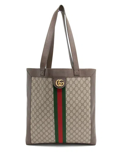 Gucci Brown Gg Supreme Canvas Ophidia Soft Vertical Large Tote (authentic Pre-  Loved)