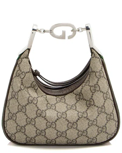 Gucci Brown Gg Supreme Canvas Web Attache Mini Bag (authentic Pre-loved)