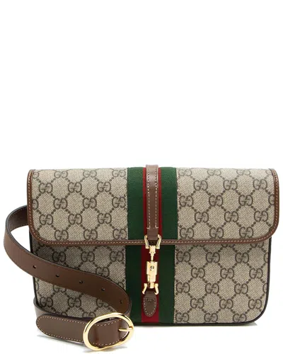 Gucci Brown Gg Supreme Canvas Web Jackie 1961 Belt Bag (authentic Pre-loved)
