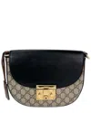 Gucci Brown Gg Supreme Canvas Padlock Saddle Small Shoulder Bag (authentic  Pre-loved) In Black