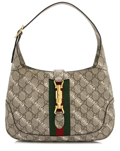 Gucci Brown Gg Supreme Canvas X Balenciaga The Hacker Project Jackie Small  Shoulder Bag (authentic