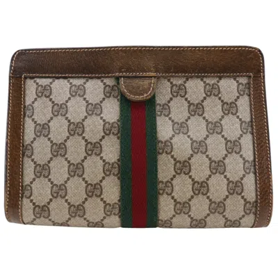 Pre-owned Gucci Brown Gg Supreme Clutch Bag ()