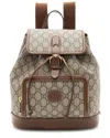 Gucci Brown Gg Supreme Coated Canvas & Leather Interlocking G Drawstring Buckle Backpack (authentic