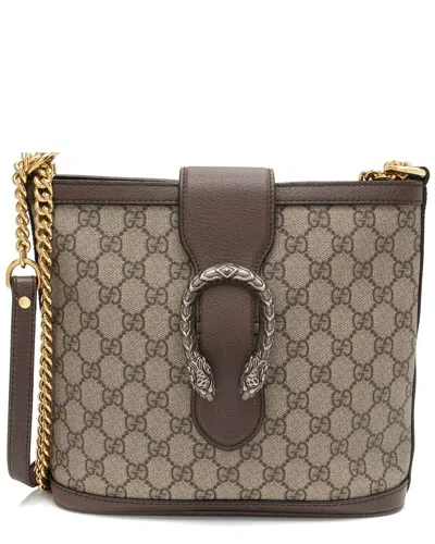 GUCCI GUCCI BROWN GG SUPREME DIONYSUS MEDIUM BUCKET BAG (AUTHENTIC PRE-LOVED)