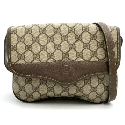 Pre-owned Gucci Brown Gg Supreme Leather Shoulder Bag ()