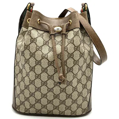 Pre-owned Gucci Brown Gg Supreme Leather Shoulder Bag ()