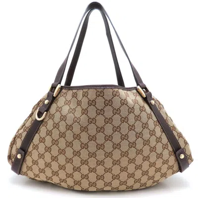 Pre-owned Gucci Brown Gg Supreme Leather Tote Bag ()