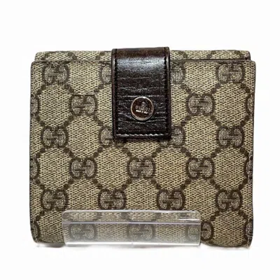 Pre-owned Gucci Brown Gg Supreme Leather Wallet (bi-fold) ()