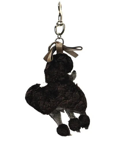 Gucci Brown Gg Supreme Lulu French Poodle Bag Charm (authentic Pre-loved) In Black