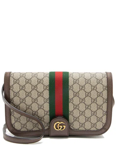 Gucci Brown Gg Supreme Ophidia New Acero Triple Messenger (authentic Pre-  Loved)