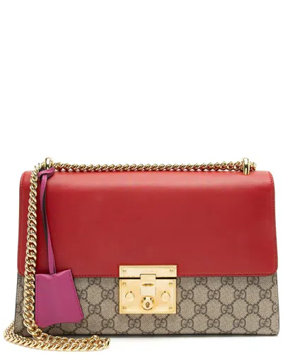 Gucci Brown Gg Supreme Padlock Medium Shoulder Bag (authentic Pre-loved)