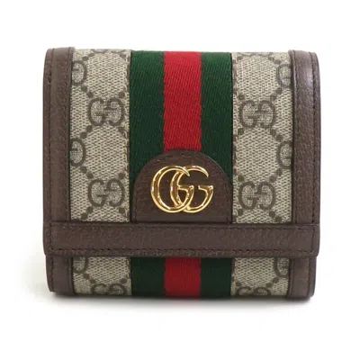 Pre-owned Gucci Brown Gg Supreme Wallet (bi-fold) ()