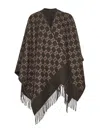 Gucci Brown Gg Wool Jacquard Cape In Brown
