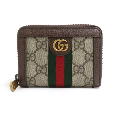 Pre-owned Gucci Brown Gold Gg Supreme Metal Coin Purse/coin Case () In Multi