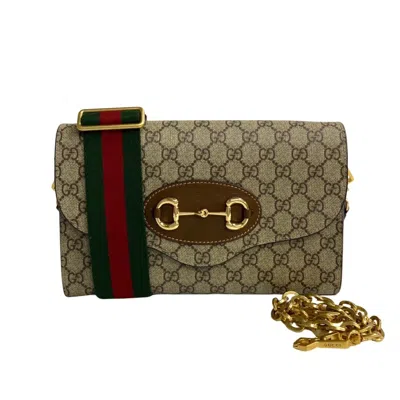 Pre-owned Gucci Brown Gold Pvc Leather Shoulder Bag () In Brown, Gold