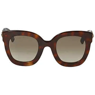 Pre-owned Gucci Brown Gradient Butterfly Ladies Sunglasses Gg0208s 003 49 Gg0208s 003 49