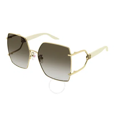 Gucci Brown Gradient Butterfly Ladies Sunglasses Gg1564sa 003 61 In Gold