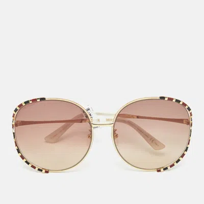 Pre-owned Gucci Brown Gradient Gg0595s Oversized Sunglasses