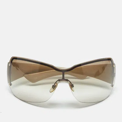 Pre-owned Gucci Brown Gradient Gg1825/s Monogram Shield Sunglasses