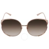 Gucci Brown Gradient Oversized Ladies Sunglasses Gg0225s 007 63 In Brown / Gold