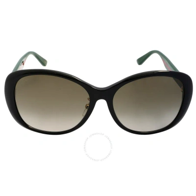 Gucci Brown Gradient Round Ladies Sunglasses Gg0849sk 001 59 In Black