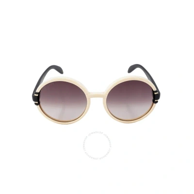 Gucci Brown Gradient Round Ladies Sunglasses Gg1067s 003 58 In Black / Brown / Ivory