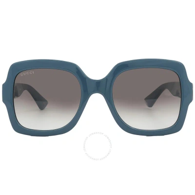 Gucci Brown Gradient Square Ladies Sunglasses Gg1337s 004 54 In Blue / Brown