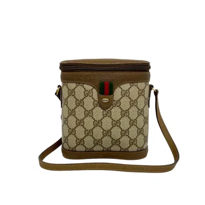 Pre-owned Gucci Brown Green Red Color Leather Pvc Pochette Shoulder Bag () In Brown, Green, Red Color