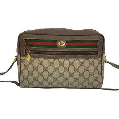 Pre-owned Gucci Brown Green Red Color Leather Pvc Shoulder Bag ()